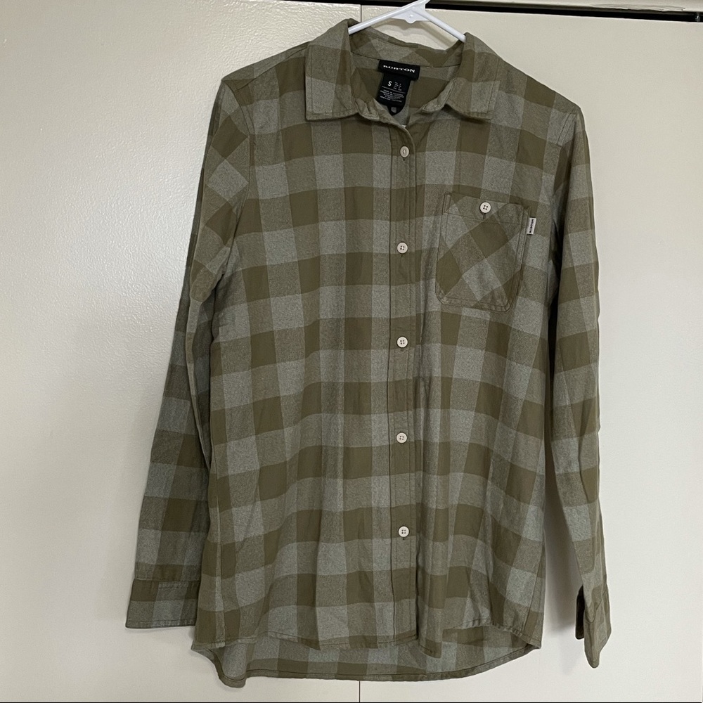 Burton Green Plaid Flannel Shirt Men’s Small